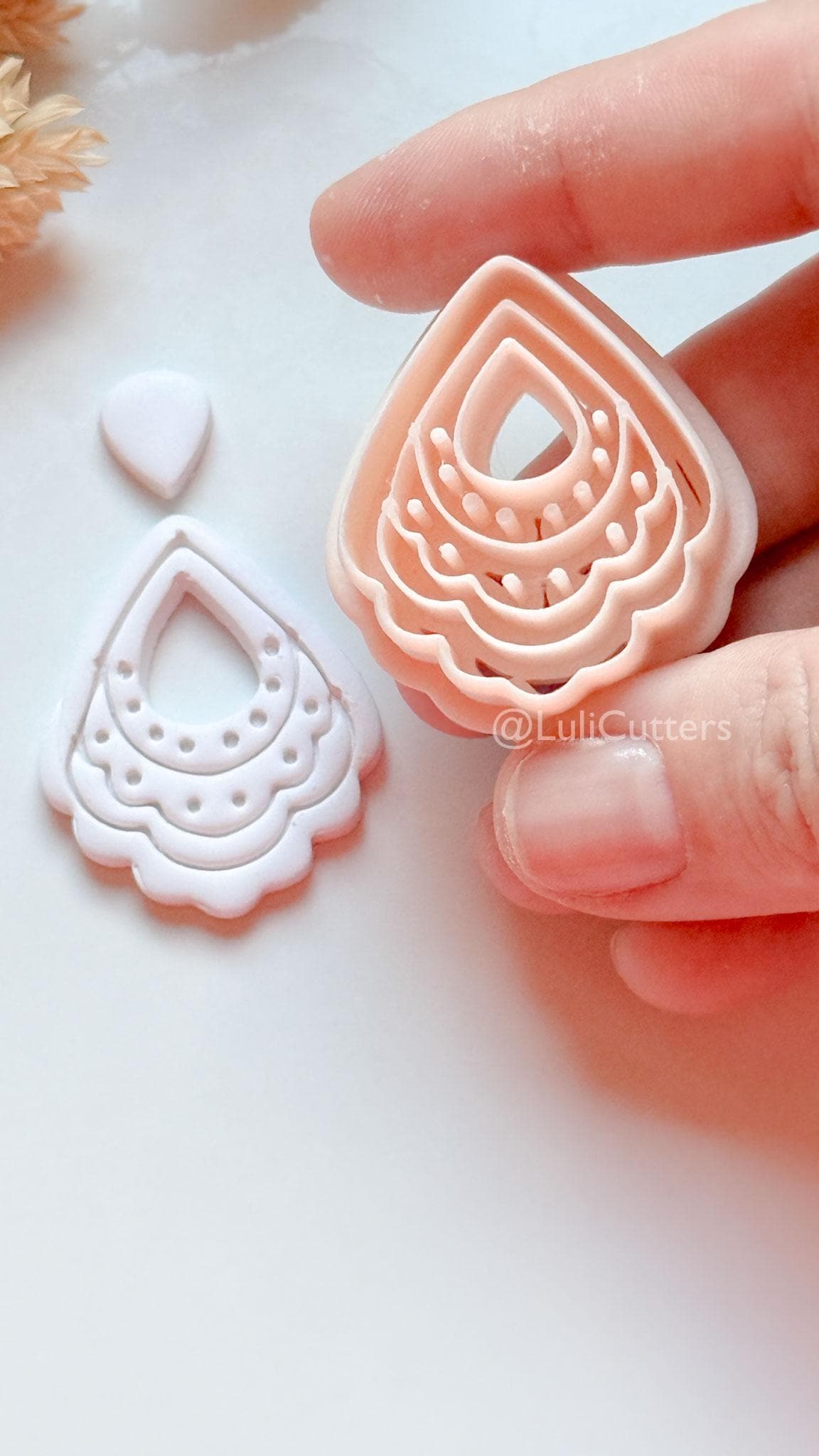 Clarine Clay Cutter: Layered Teardrop Boho Design
