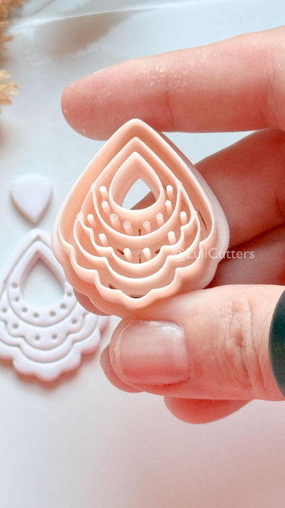 Clarine Clay Cutter: Layered Teardrop Boho Design