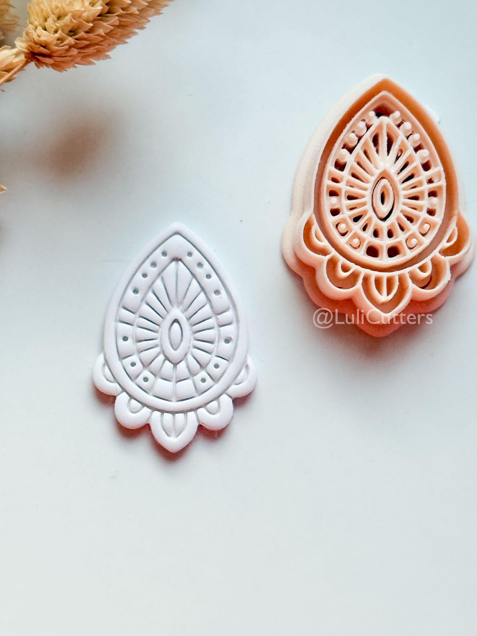 Lume Drop Clay Cutter: Layered Mandala Polymer Clay Earring Shape
