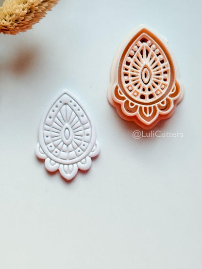 Lume Drop Clay Cutter: Layered Mandala Polymer Clay Earring Shape