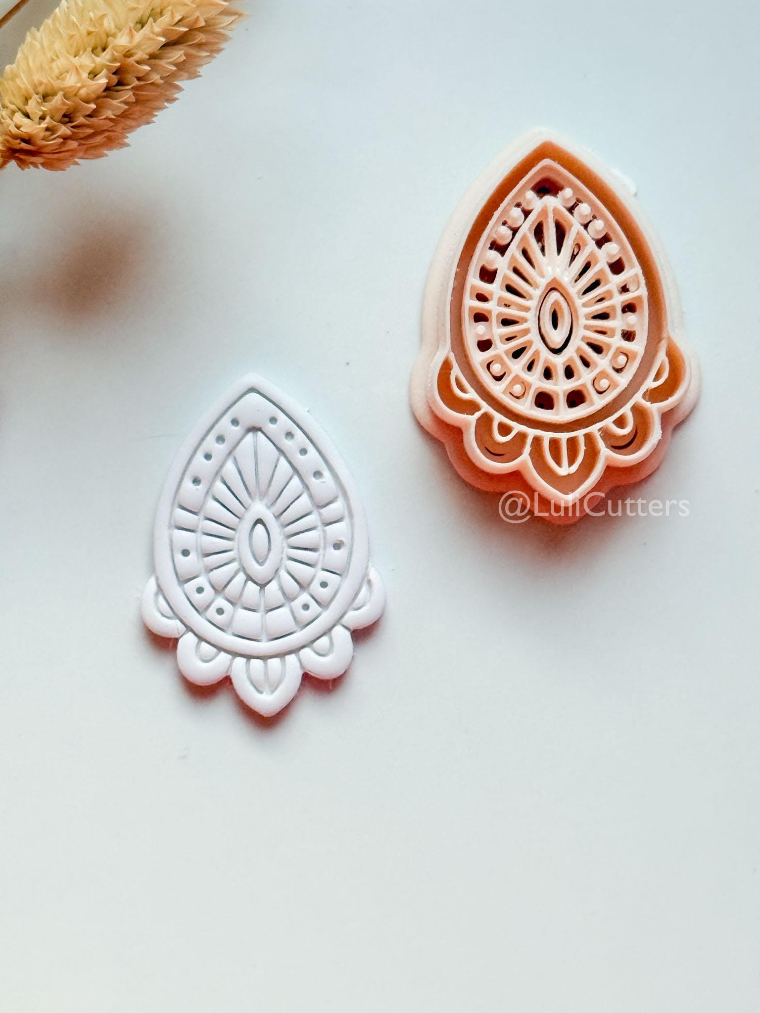 Lume Drop Clay Cutter: Layered Mandala Polymer Clay Earring Shape