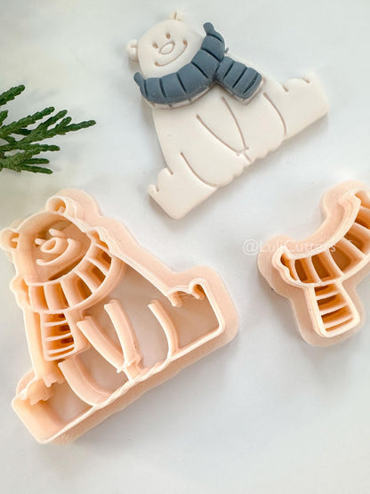 Snö Bear Polymer Clay Cutter: Winter Bear Design