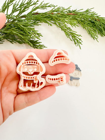 Talvi Pup Clay Cutter: Winter Dog Polymer Clay Tool