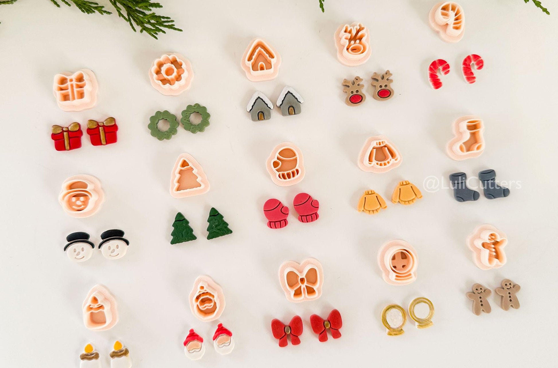 Holly Minis Stud Cutters: Polymer Clay Earring Cutters