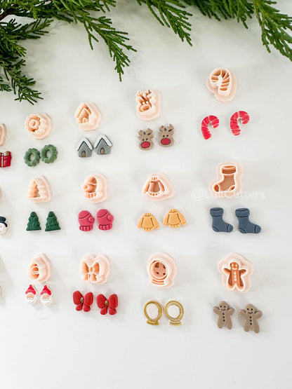 Holly Minis Stud Cutters: Polymer Clay Earring Cutters