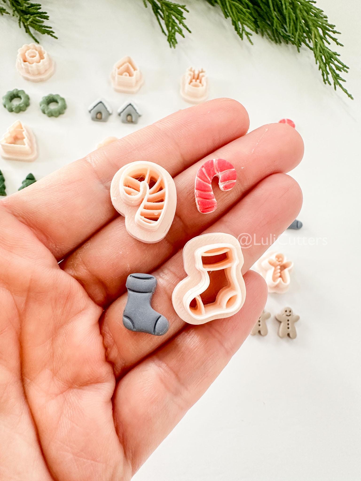 Holly Minis Stud Cutters: Polymer Clay Earring Cutters
