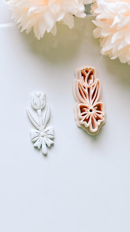 Tula Bloom Cutter: Tulip Drop Design for Polymer Clay Earrings