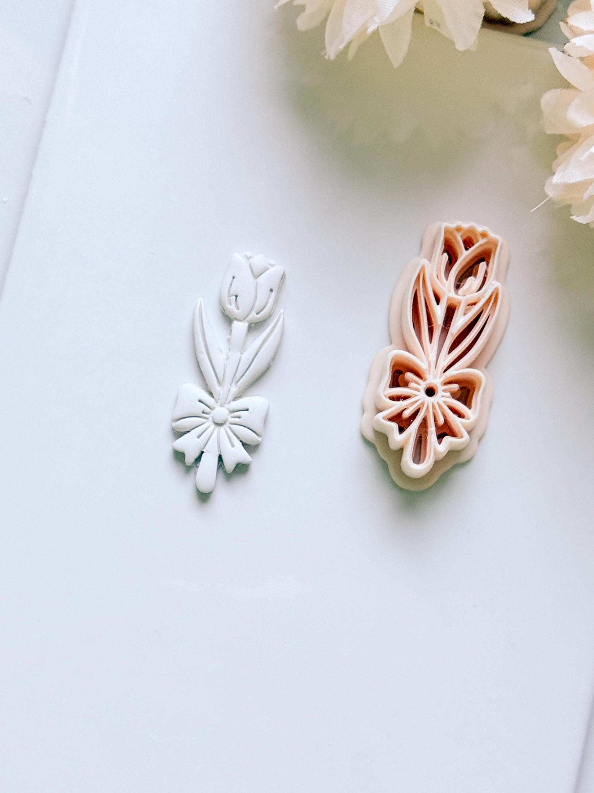 Tula Bloom Cutter: Tulip Drop Design for Polymer Clay Earrings