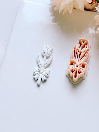 Tula Bloom Cutter: Tulip Drop Design for Polymer Clay Earrings