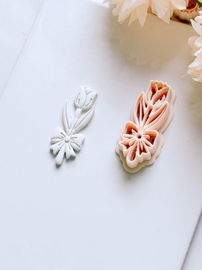 Tula Bloom Cutter: Tulip Drop Design for Polymer Clay Earrings