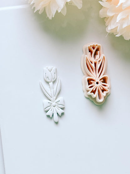 Tula Bloom Cutter: Tulip Drop Design for Polymer Clay Earrings