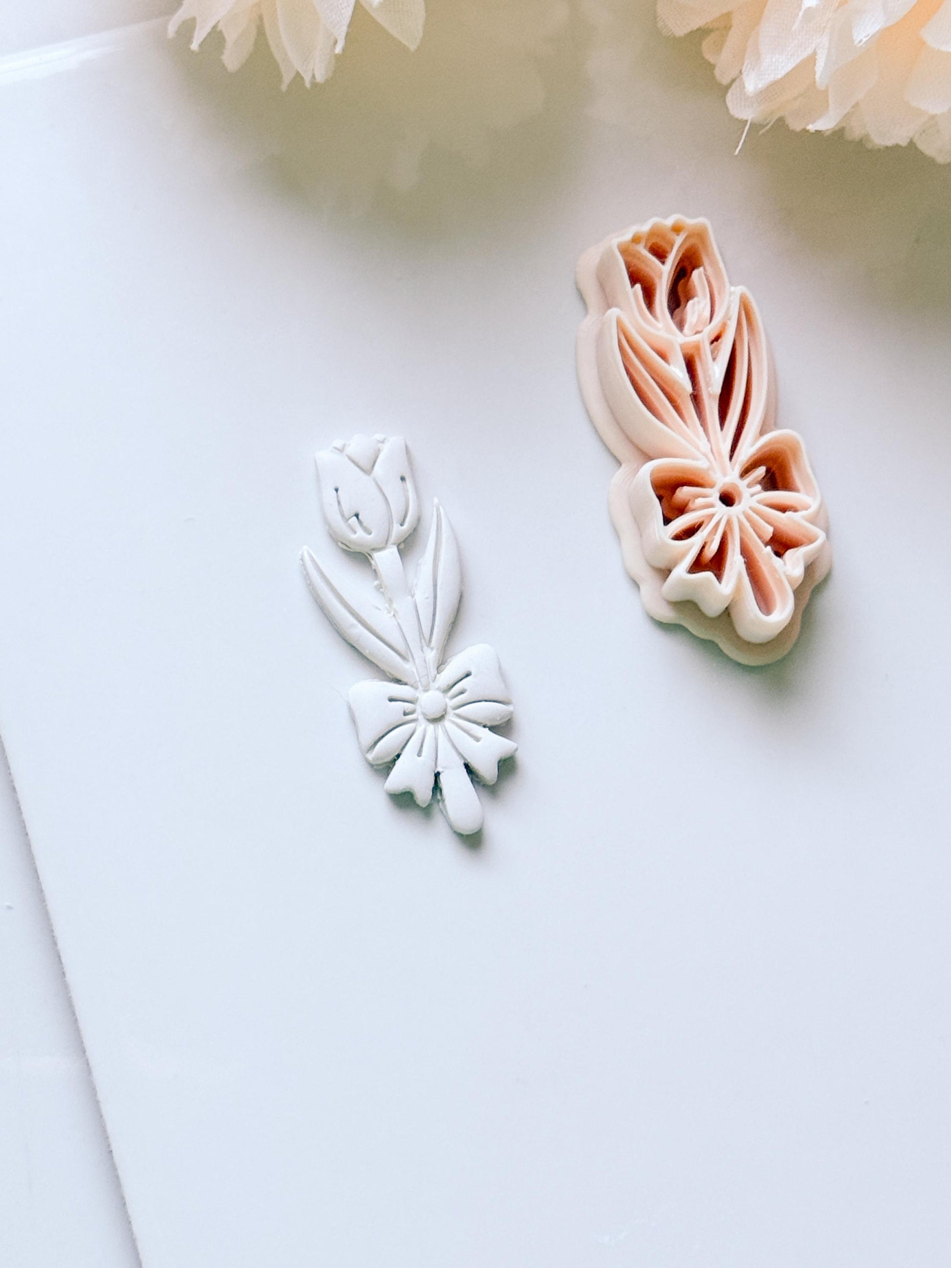 Tula Bloom Cutter: Tulip Drop Design for Polymer Clay Earrings