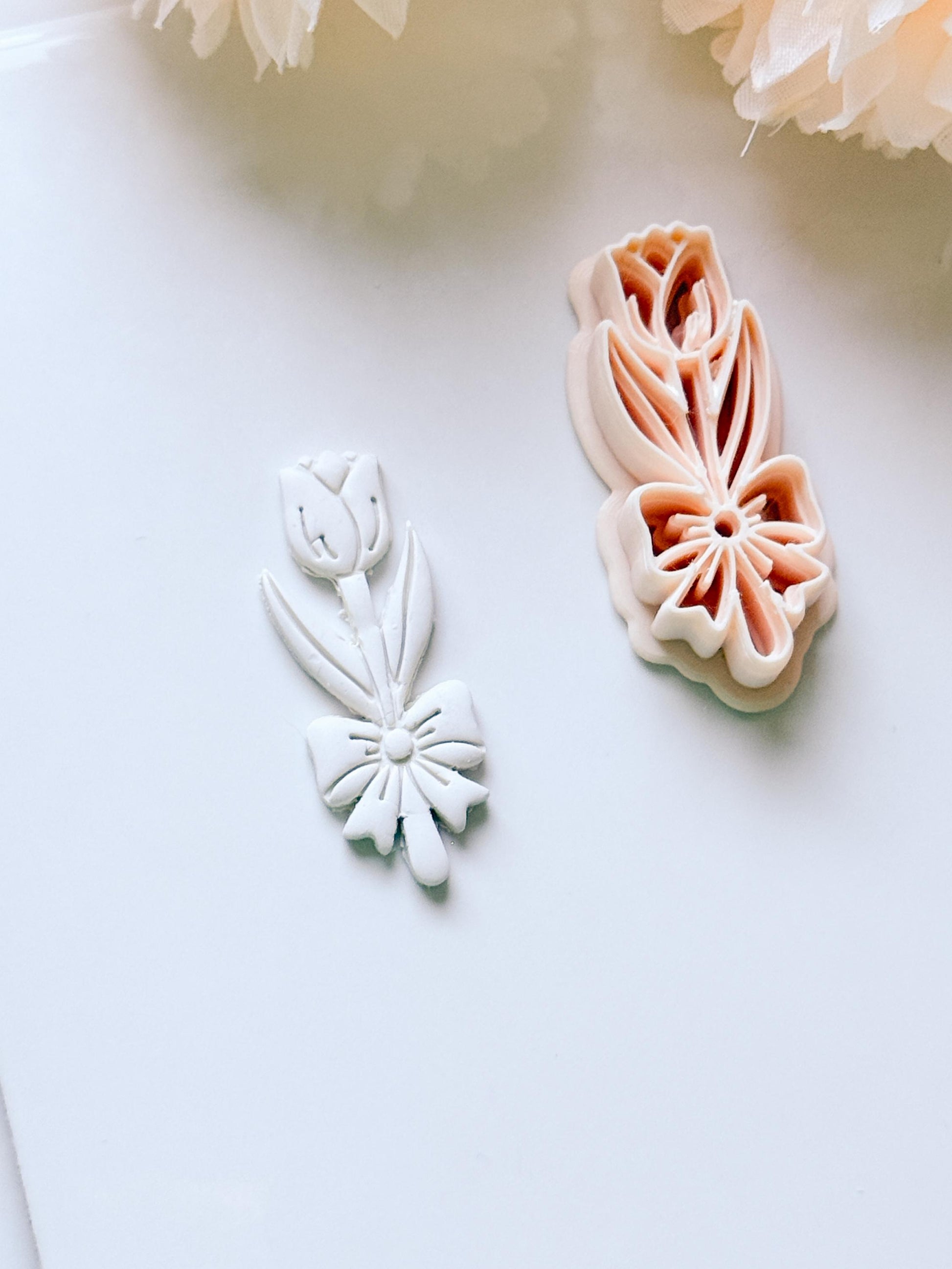 Tula Bloom Cutter: Tulip Drop Design for Polymer Clay Earrings