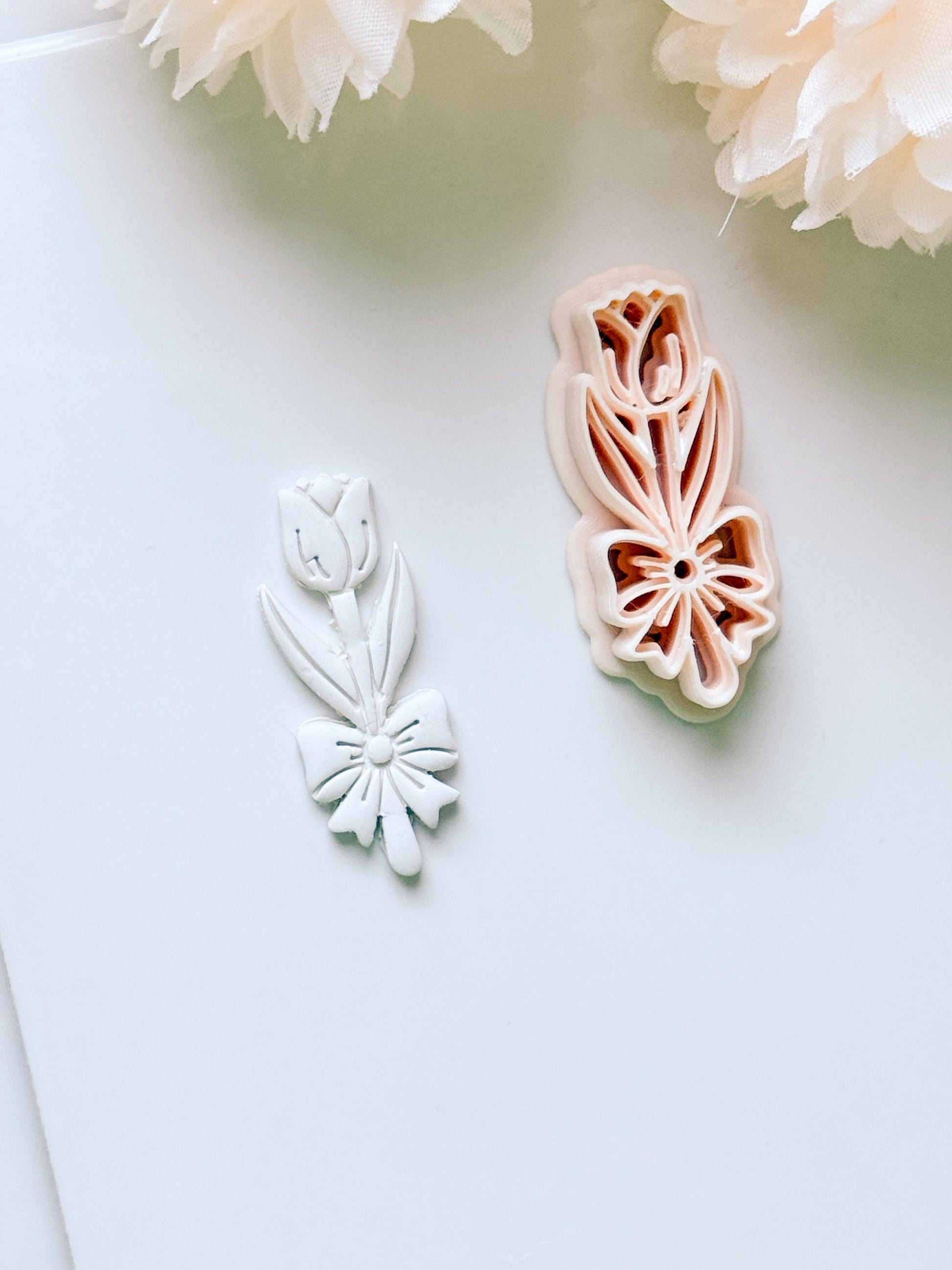 Tula Bloom Cutter: Tulip Drop Design for Polymer Clay Earrings