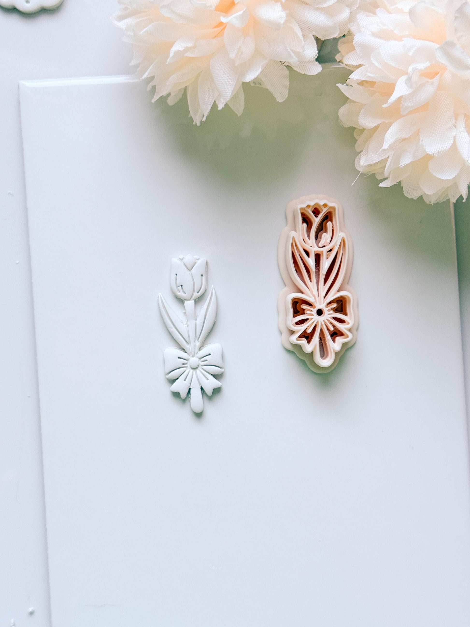 Tula Bloom Cutter: Tulip Drop Design for Polymer Clay Earrings