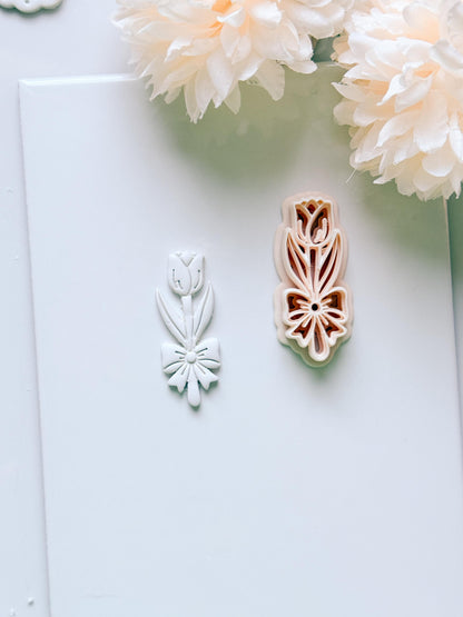 Tula Bloom Cutter: Tulip Drop Design for Polymer Clay Earrings