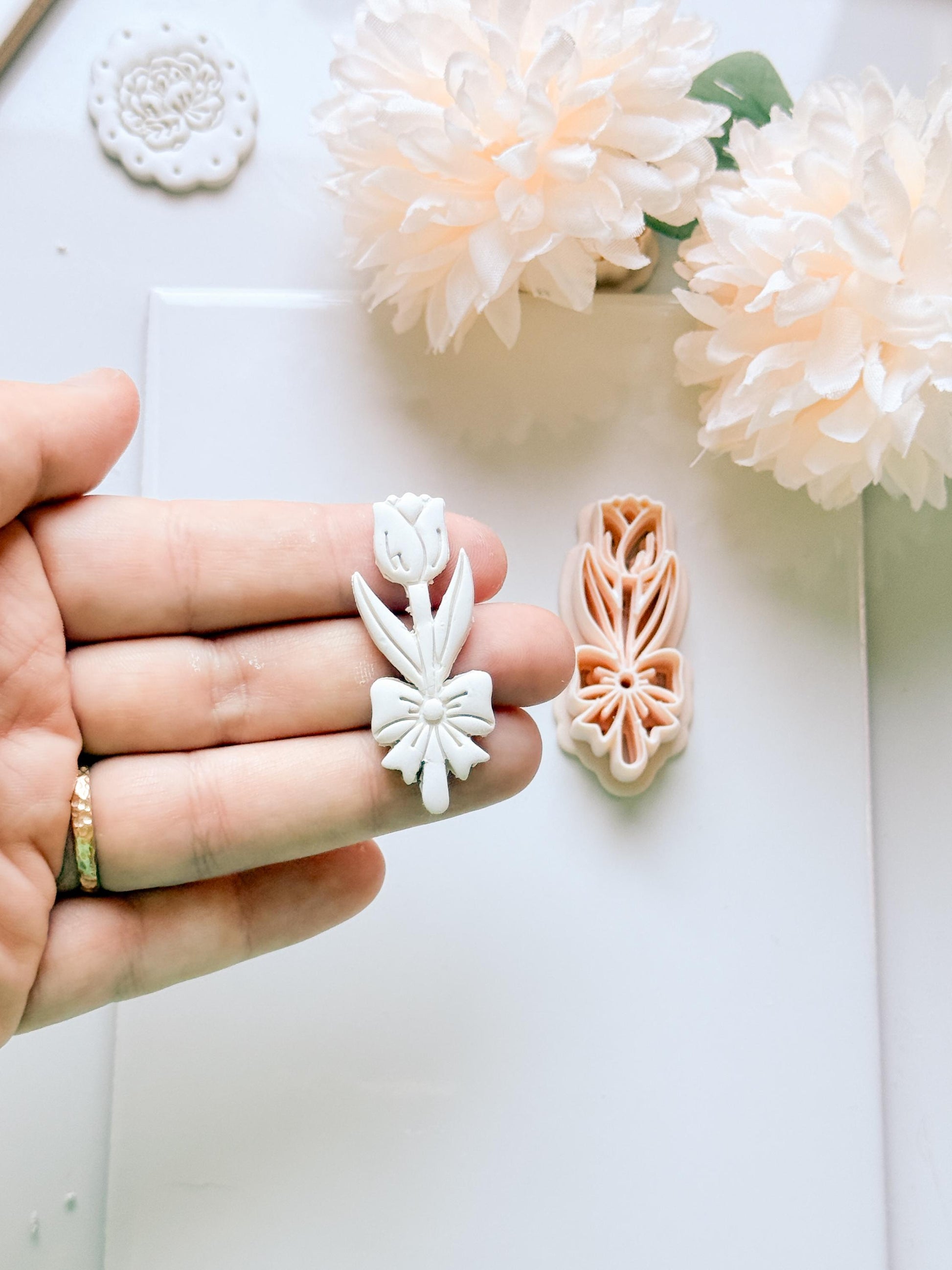 Tula Bloom Cutter: Tulip Drop Design for Polymer Clay Earrings