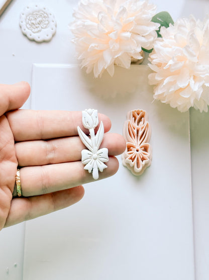 Tula Bloom Cutter: Tulip Drop Design for Polymer Clay Earrings