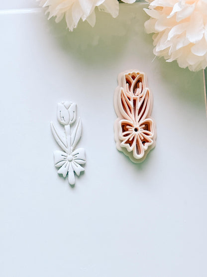 Tula Bloom Cutter: Tulip Drop Design for Polymer Clay Earrings