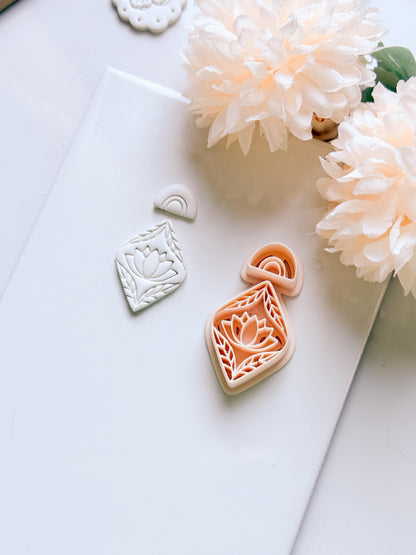 Lotus Rua Cutter: Lotus Drop Design for Polymer Clay Earrings