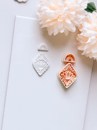 Lotus Rua Cutter: Lotus Drop Design for Polymer Clay Earrings