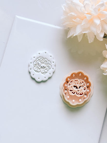 Peony Lace Cutter: Scalloped Floral Shape for Polymer Clay