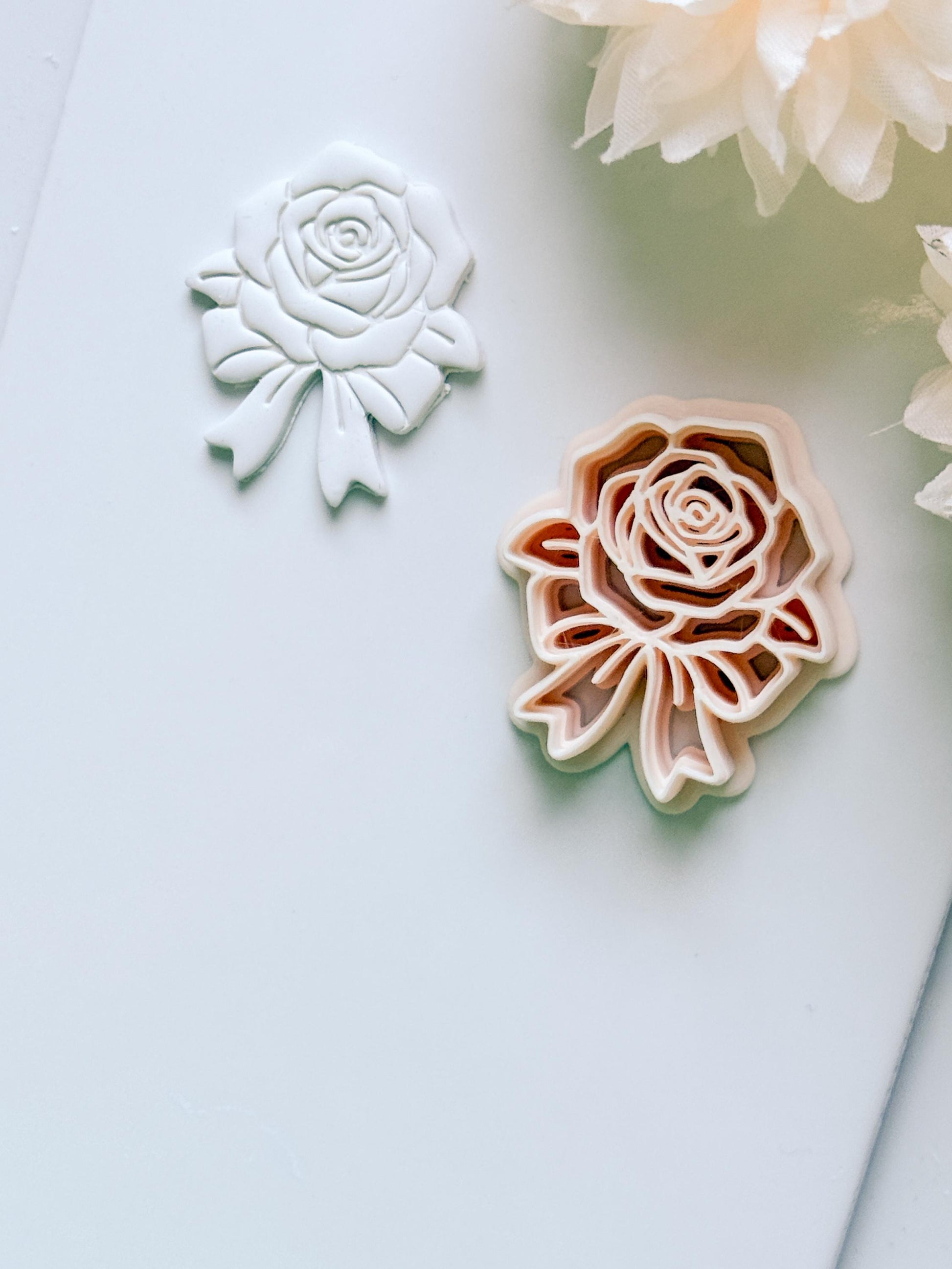 Rozka Cutter: Rose Bow Design for Polymer Clay Earrings