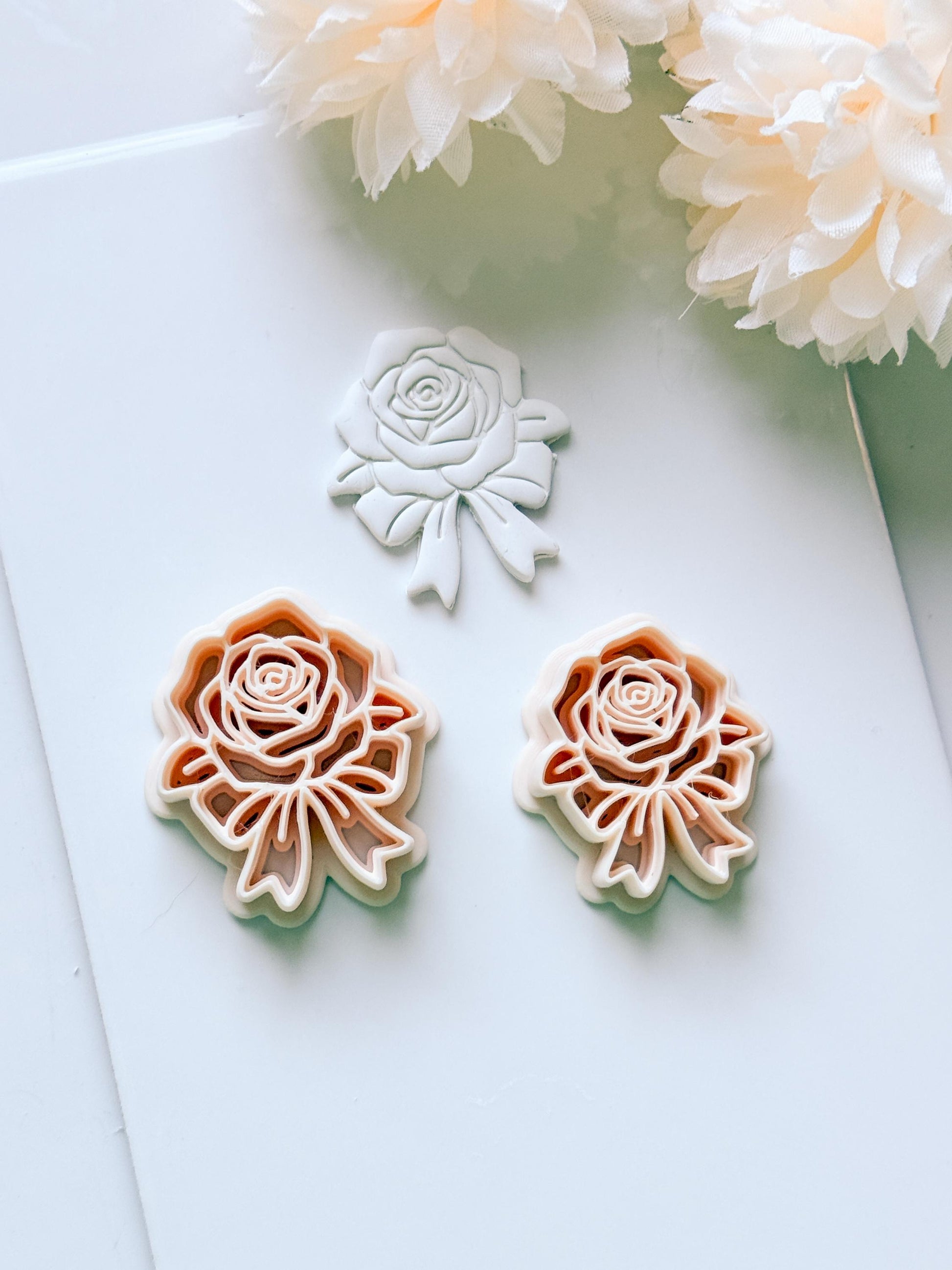 Rozka Cutter: Rose Bow Design for Polymer Clay Earrings