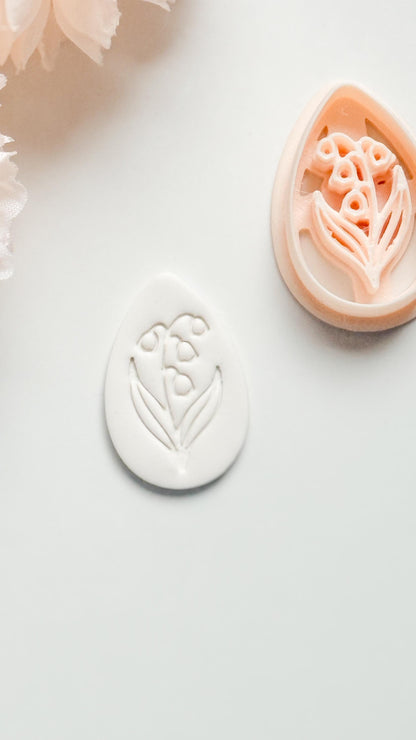 Honey Lilly Teardrop Clay Cutter: Lily of the Valley Botanical Detail