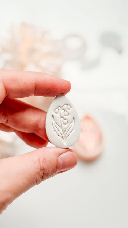 Honey Lilly Teardrop Clay Cutter: Lily of the Valley Botanical Detail