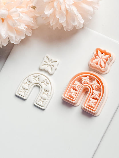 Fern Story Floral Arch Clay Cutter: U-Shape with Botanical Topper