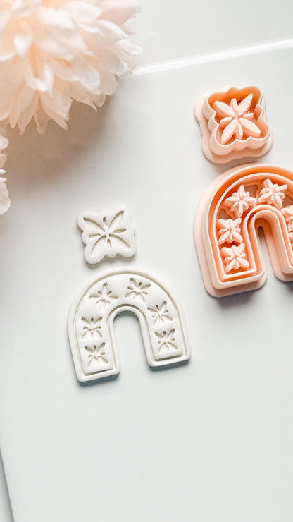 Fern Story Floral Arch Clay Cutter: U-Shape with Botanical Topper