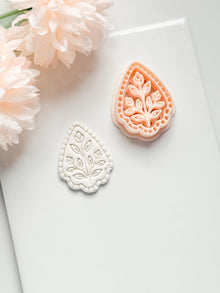 Petal Rue Clay Cutter: Scalloped Teardrop with Botanical Detail