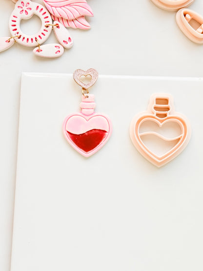 Love Potion Heart Bottle Cutter for Polymer Clay