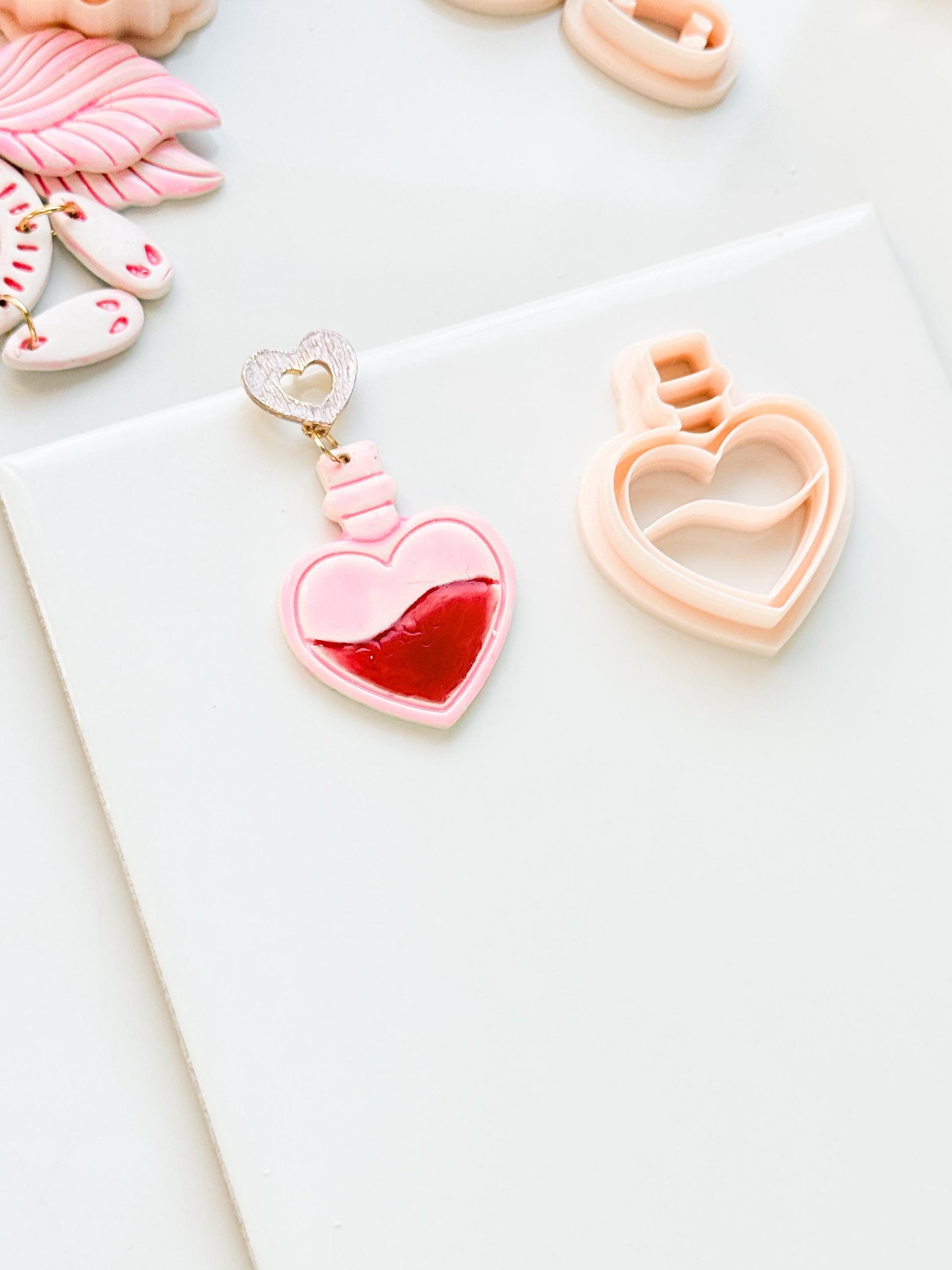 Love Potion Heart Bottle Cutter for Polymer Clay