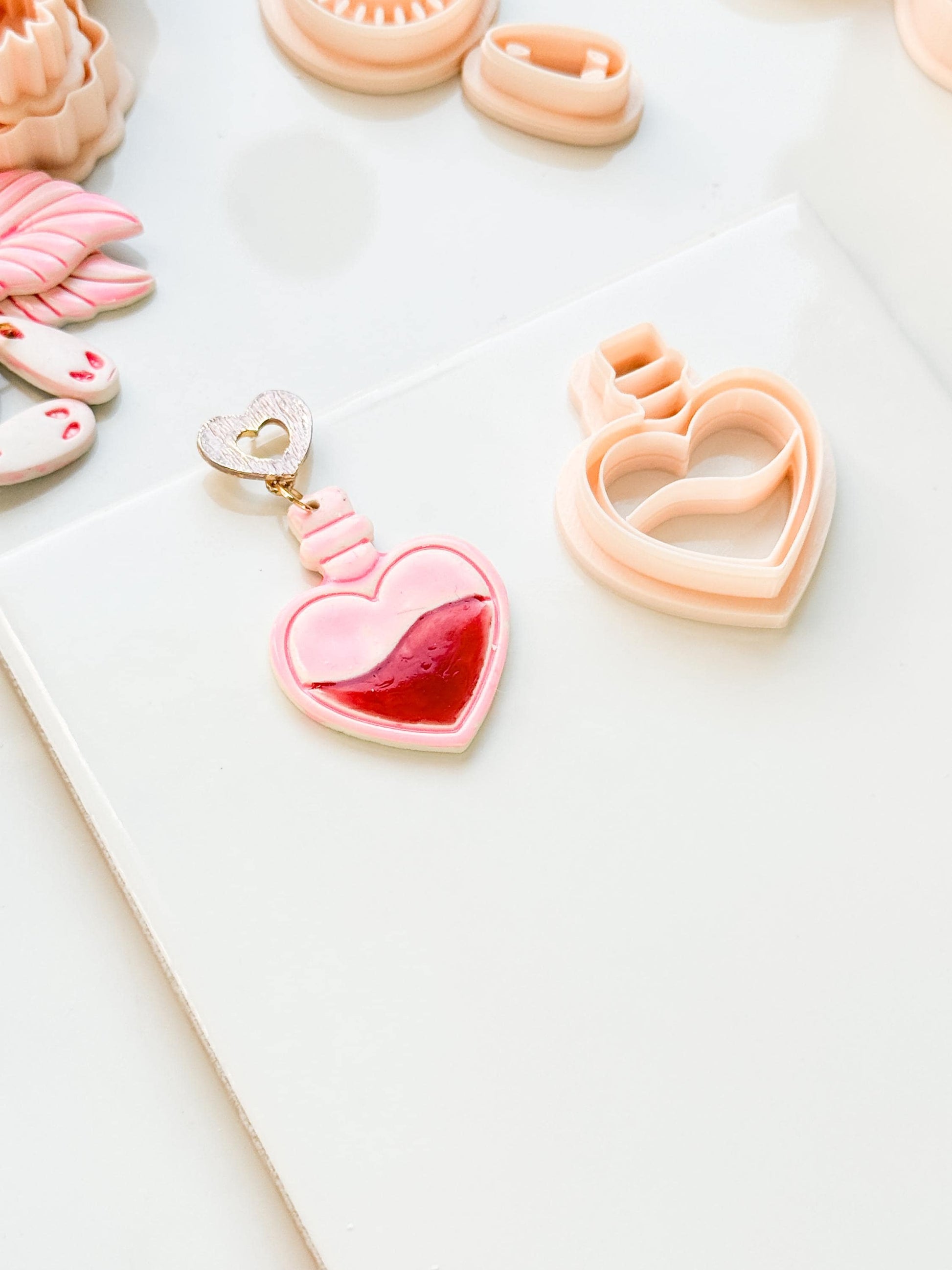 Love Potion Heart Bottle Cutter for Polymer Clay