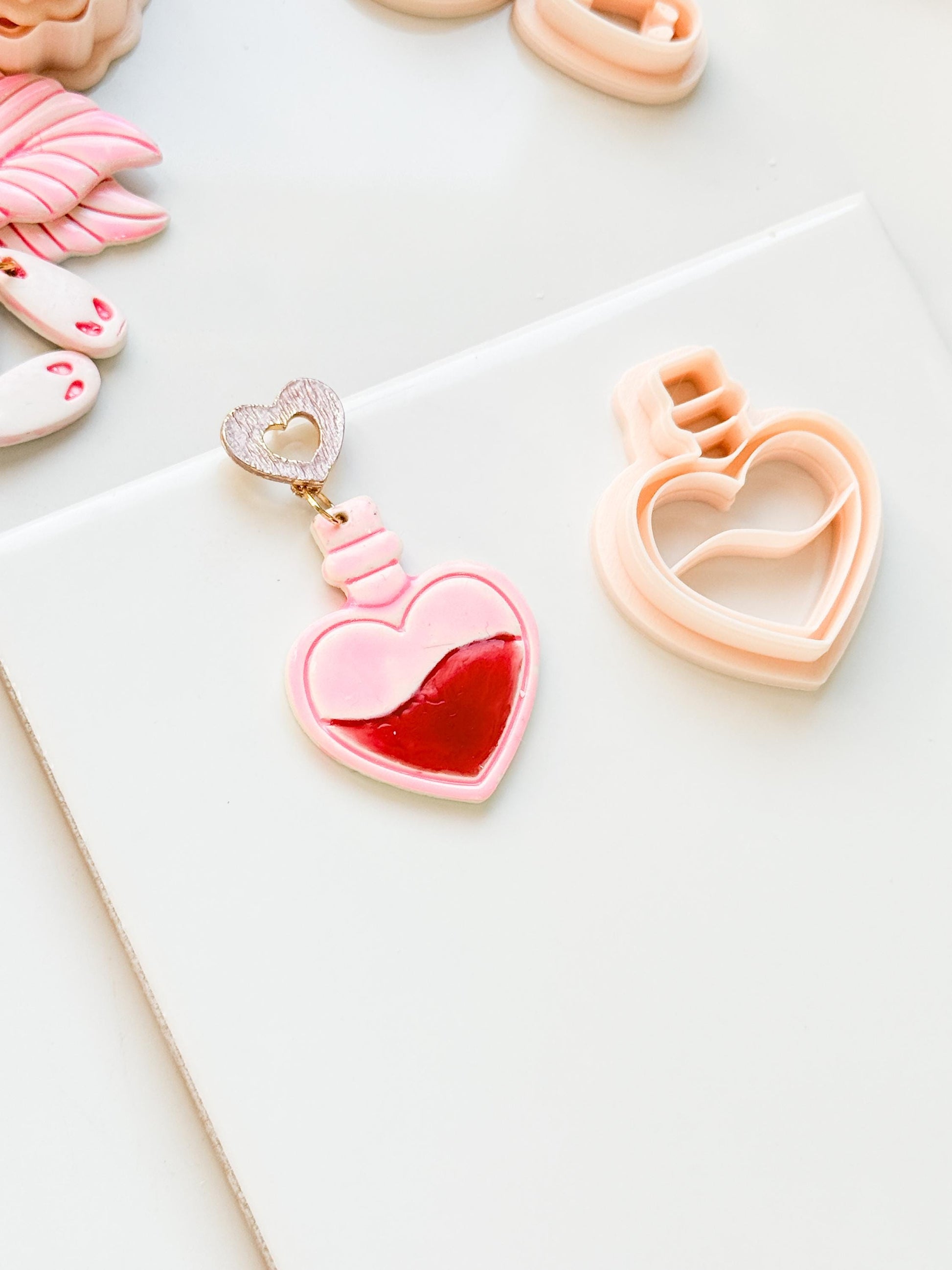 Love Potion Heart Bottle Cutter for Polymer Clay