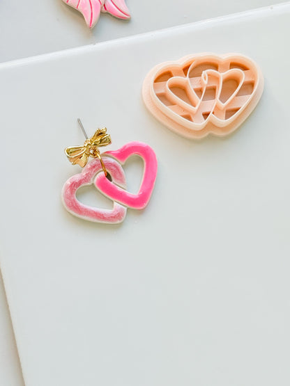 Heartchain Duo Cutter: Interlocking Heart Shape for Polymer Clay