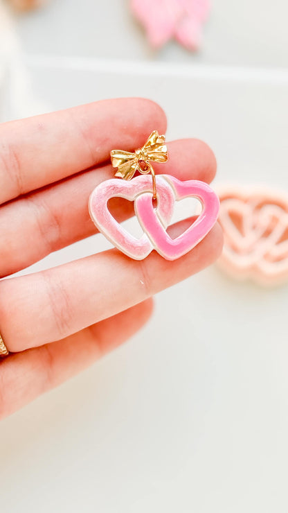 Heartchain Duo Cutter: Interlocking Heart Shape for Polymer Clay