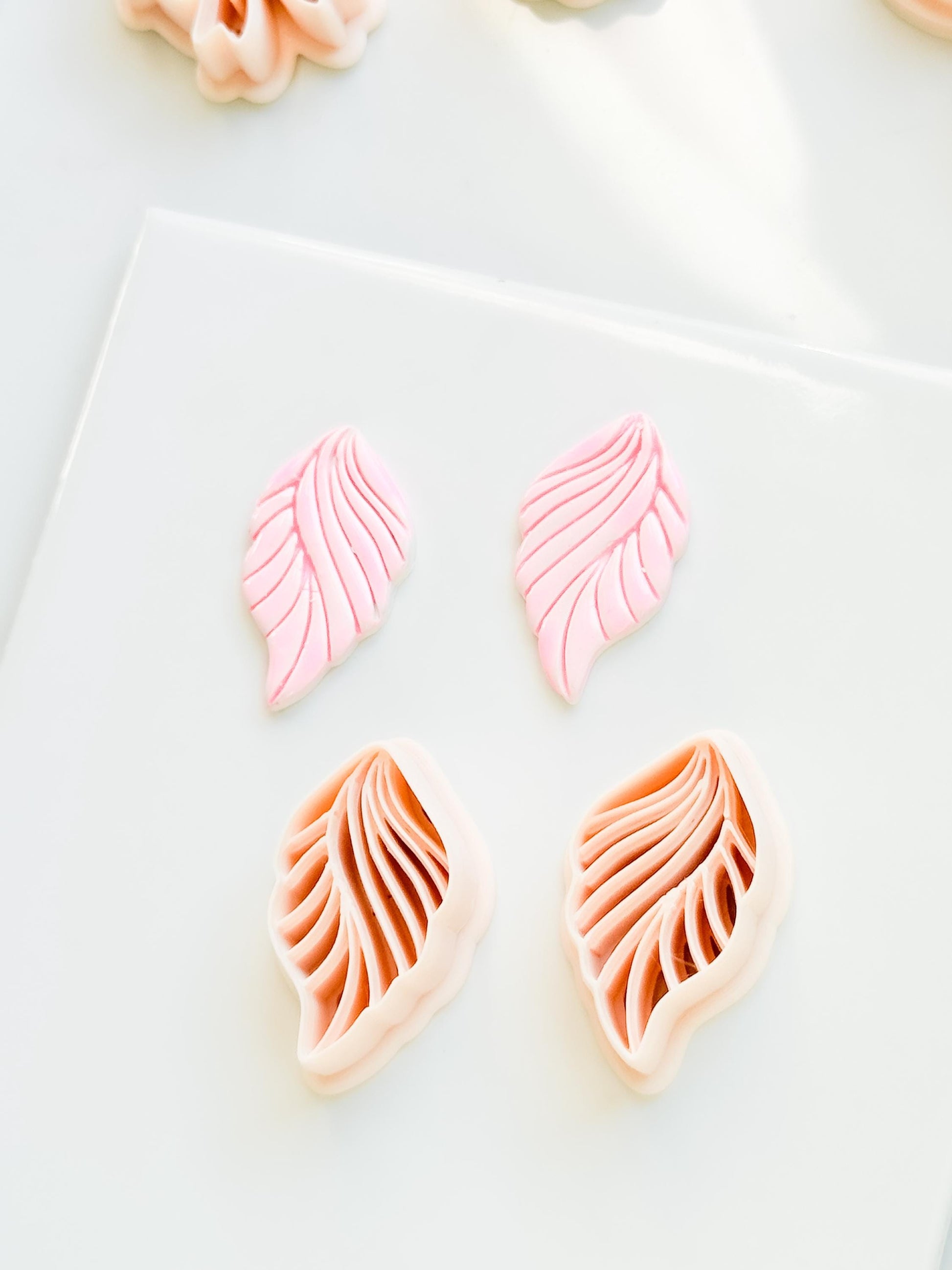 Leafy Waves Polymer Clay Cutter: Botanical Shapes