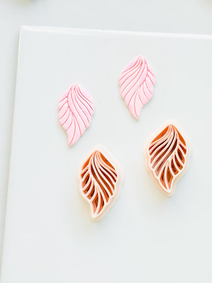 Leafy Waves Polymer Clay Cutter: Botanical Shapes