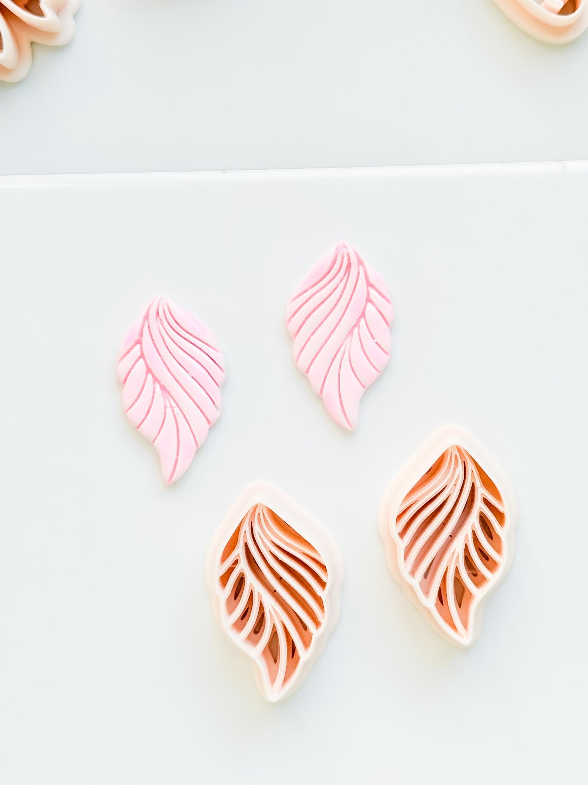 Leafy Waves Polymer Clay Cutter: Botanical Shapes