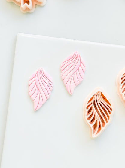 Leafy Waves Polymer Clay Cutter: Botanical Shapes