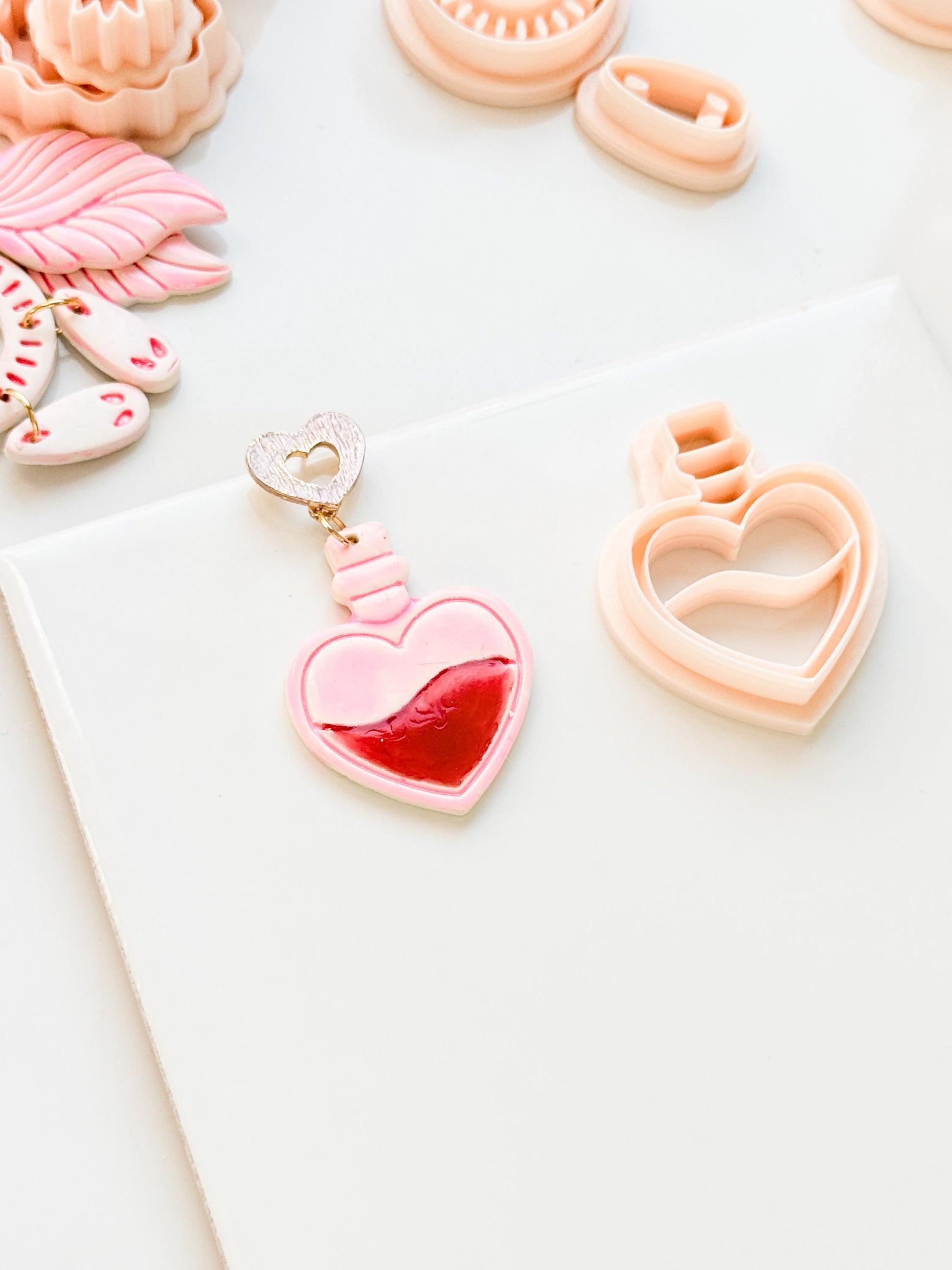 Love Potion Heart Bottle Cutter for Polymer Clay