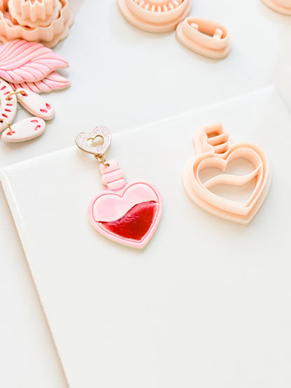 Love Potion Heart Bottle Cutter for Polymer Clay