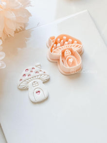 Mushie Clay Cutter: Mushroom Cottage Shape with Window and Heart Door