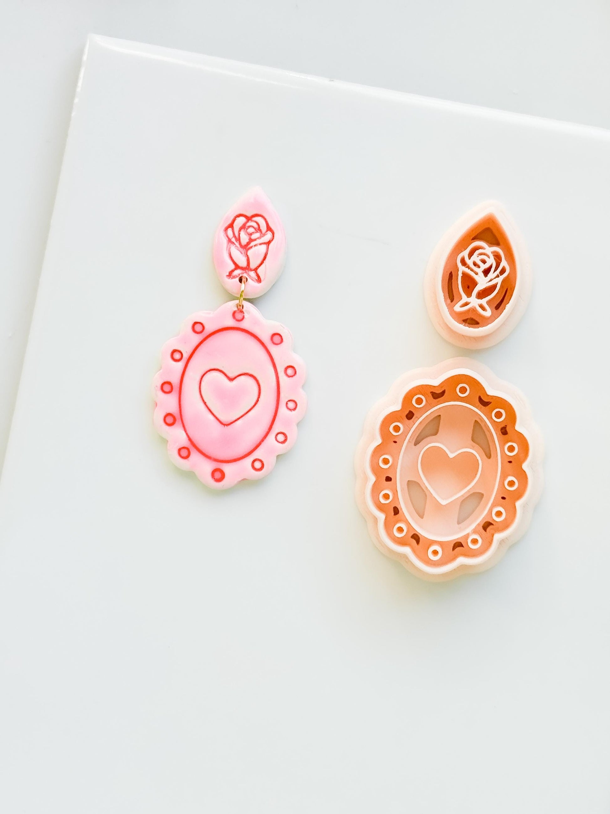 Sweetheart Cameo Clay Cutter: Scalloped Heart Frame Design