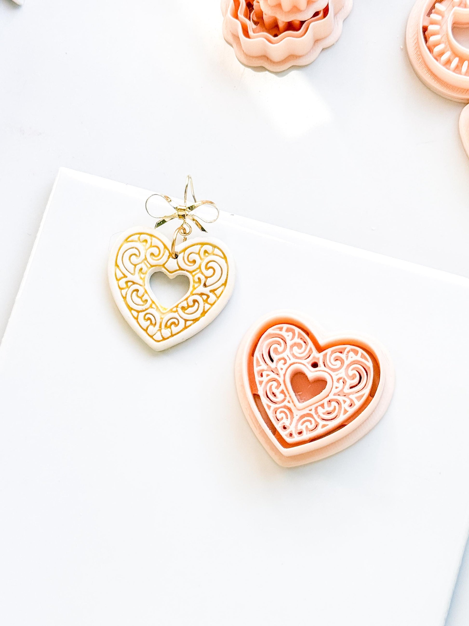 Bloomy Heart Cutter: Filigree Heart Design for Polymer Clay