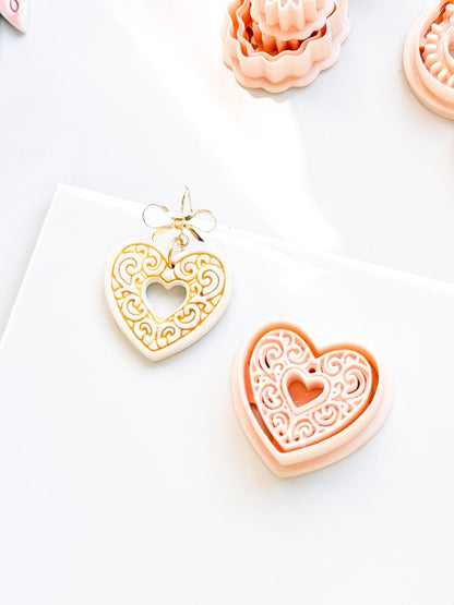 Bloomy Heart Cutter: Filigree Heart Design for Polymer Clay