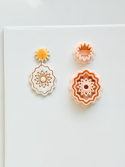 Daisy Crest Cutter Set: Scallop Flower Design for Polymer Clay